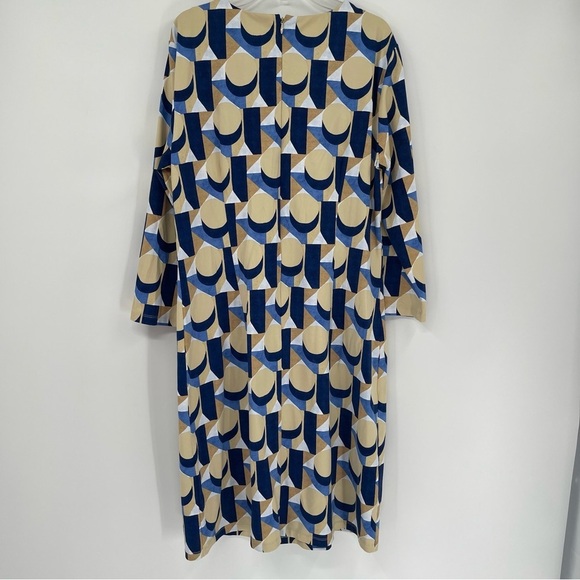 J McLaughlin Dress Women Size XL Catalina Cloth Geometric Print tan Blue - Picture 7 of 10